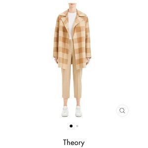 Theory checked wool coat P